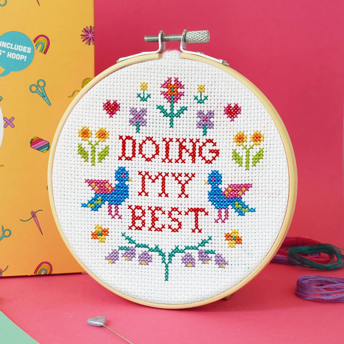 'Doing my Best' Large cross stitch