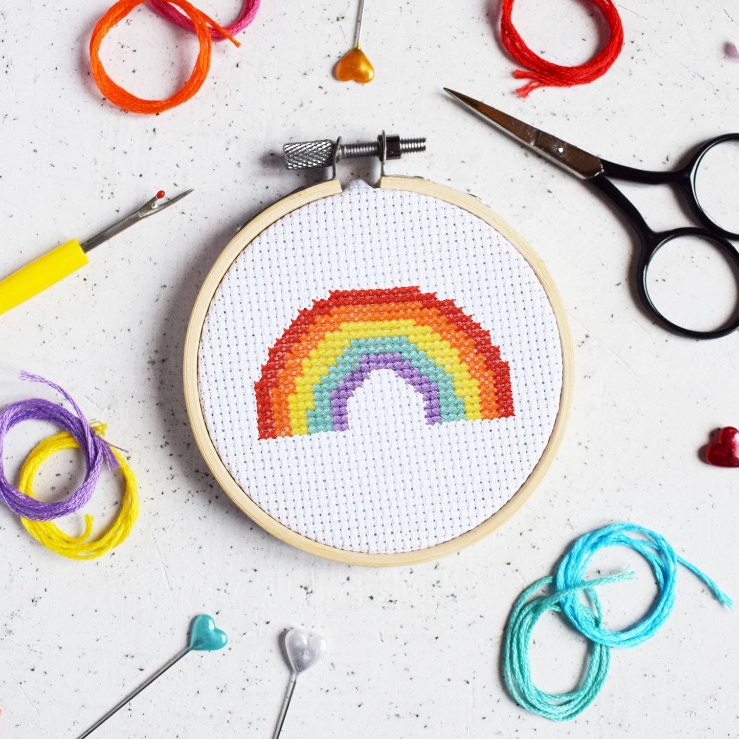 'Over the Rainbow' mini cross stitch craft kit