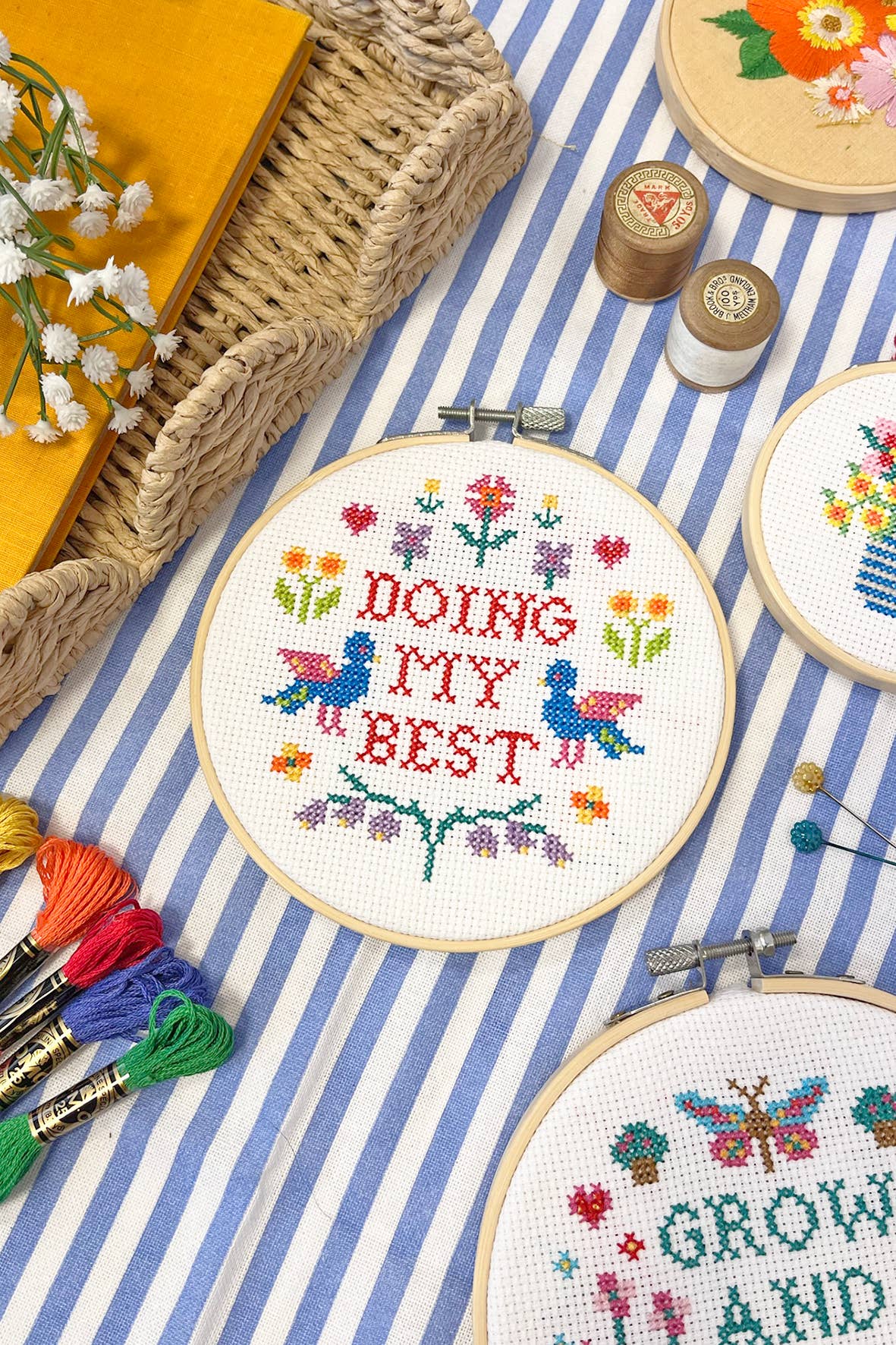 'Doing my Best' Large cross stitch