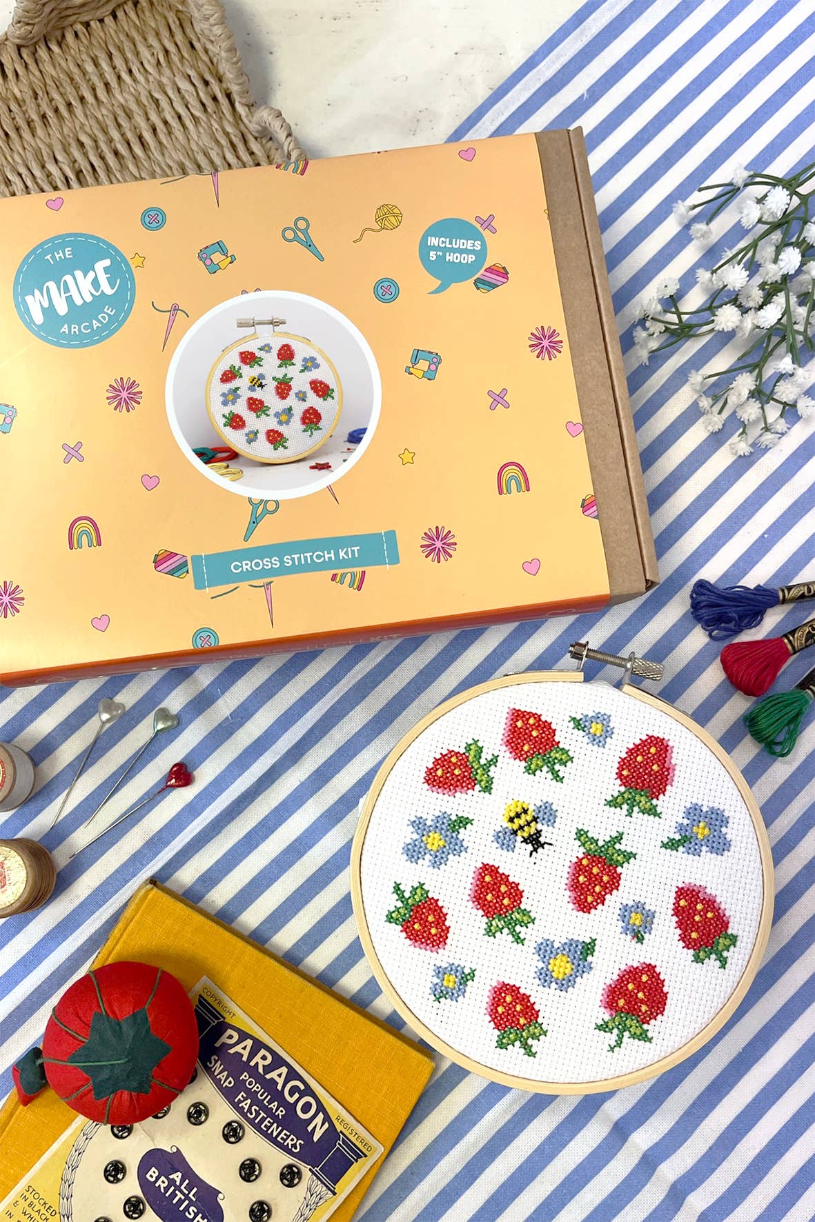 'Summer Strawberries' Large cross stitch