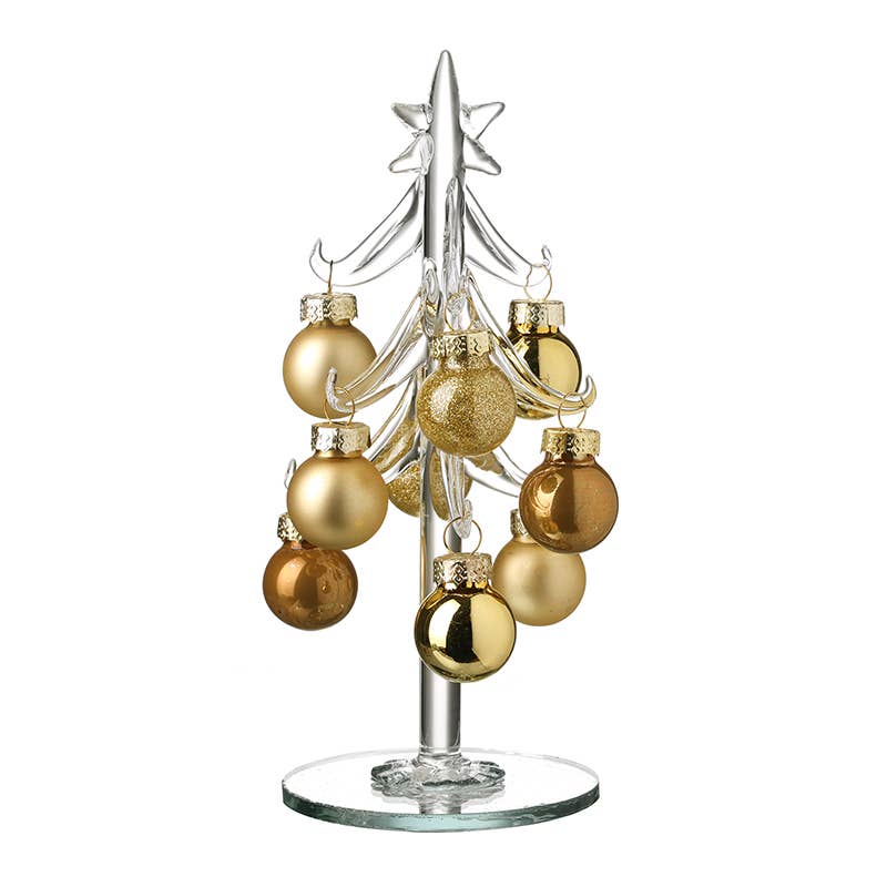 GLASS GOLD BAUBLE TREE