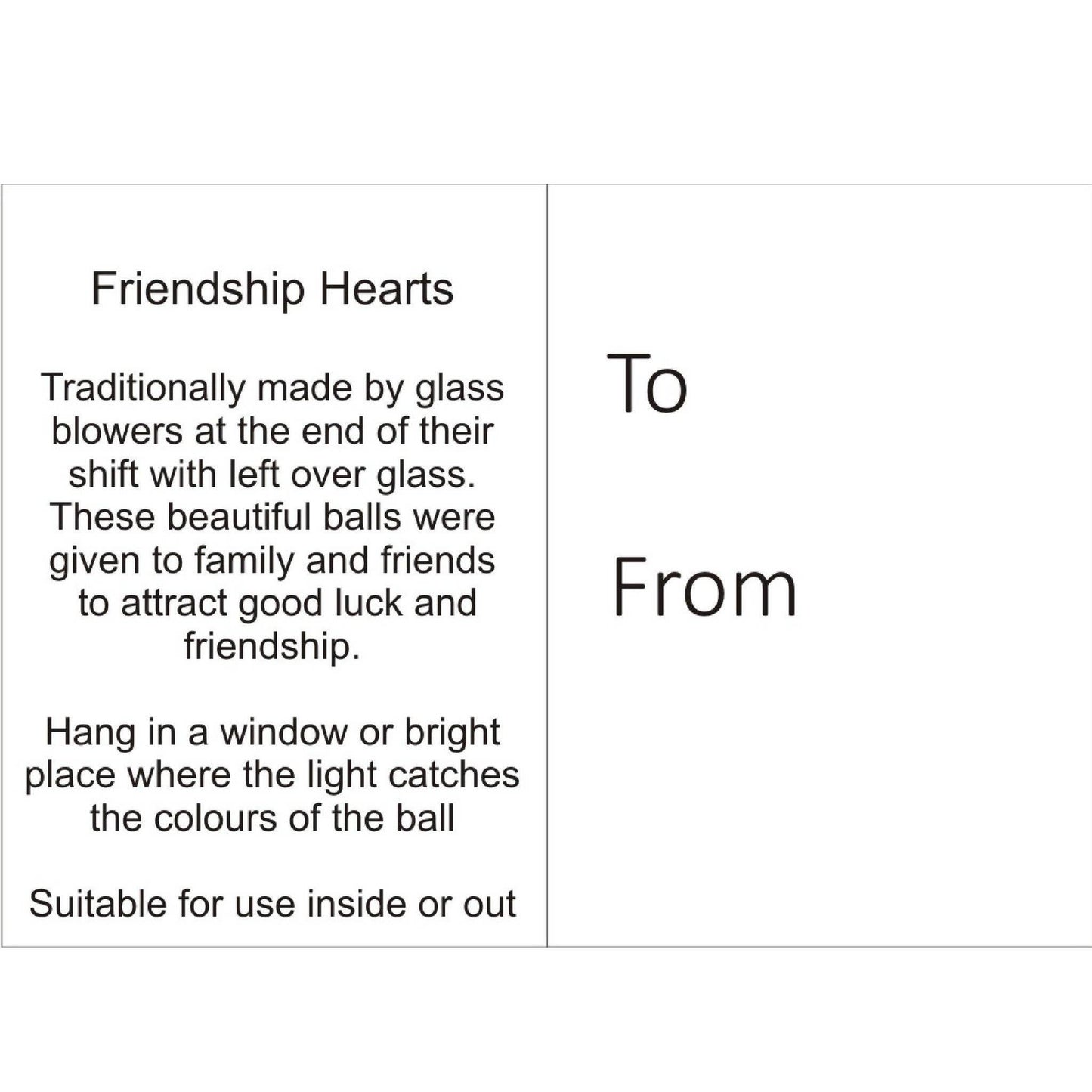 12cm Friendship Heart - Blue & Pink