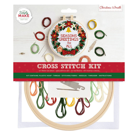 Simply Make Cross Stitch Kit - Christmas Wreath