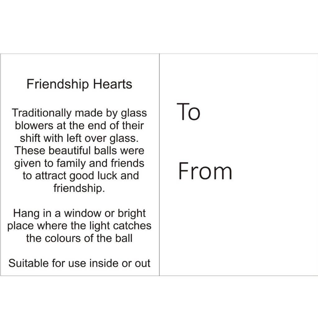 8cm Friendship Heart - Multicoloured