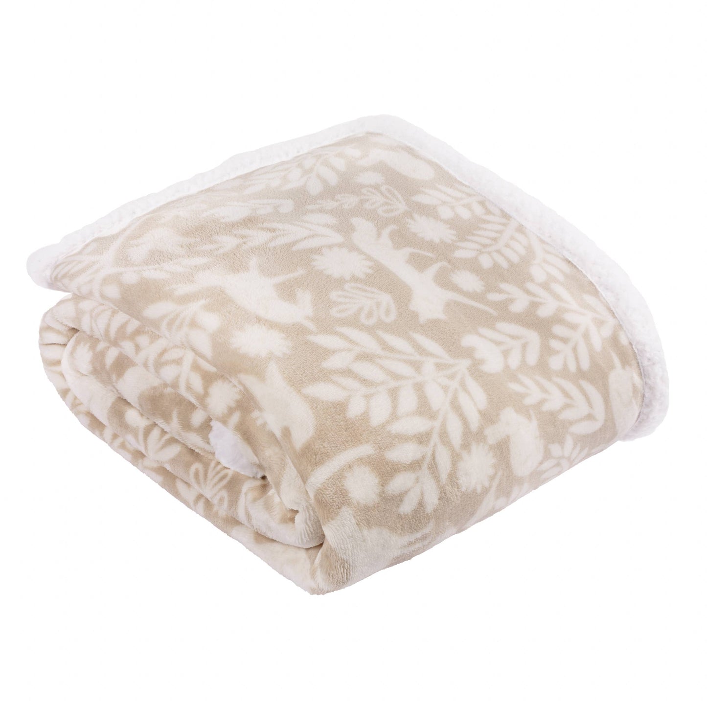 Skandi Woodland Sherpa Fleece Throw Sable