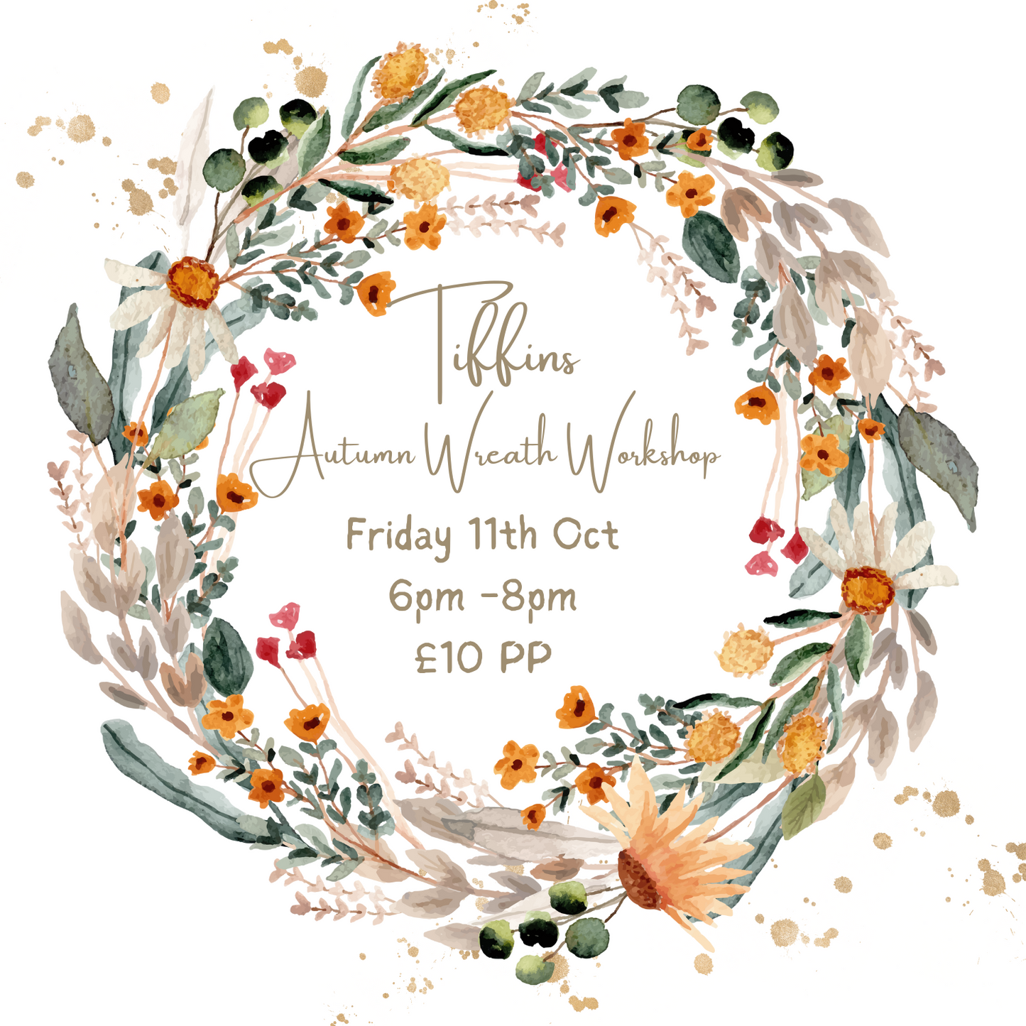 Tiffins Autumn Wreath Workshop - Fri 11th Oct