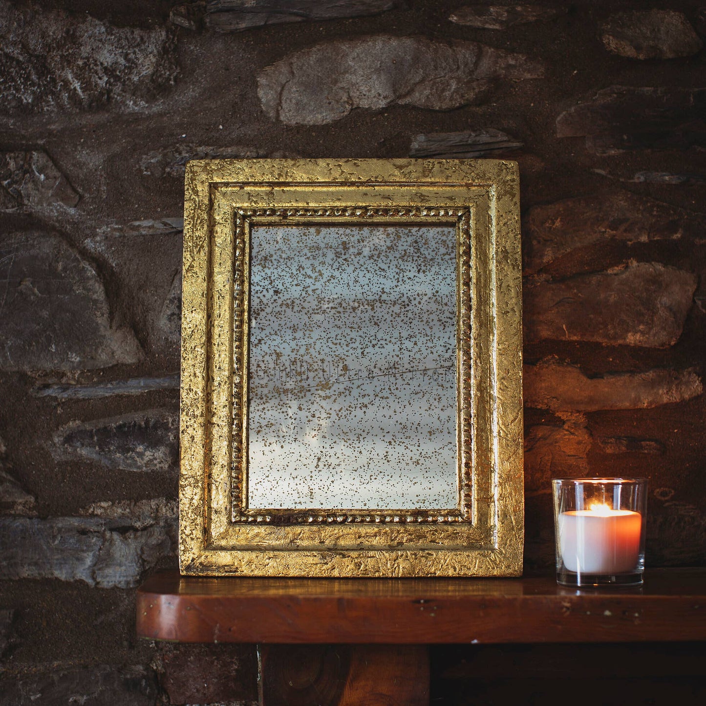 Gold Leaf Frame Decorative Mirror