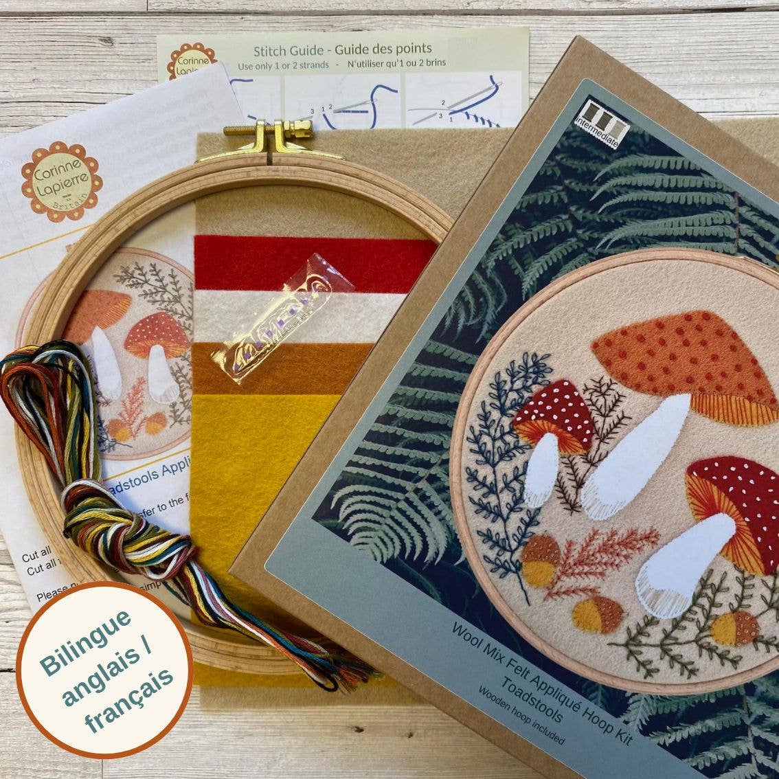 Toadstool Appliqué Hoop Craft Kit