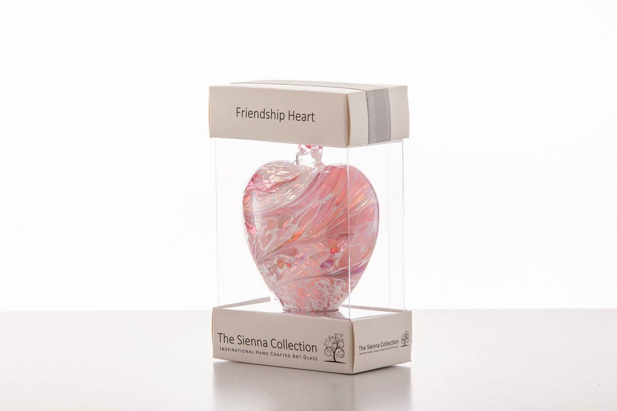 8cm Friendship Heart - Pastel Silver